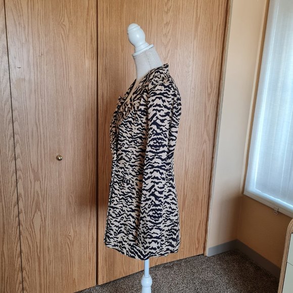 Good American Sand Zebra Double Breasted Blazer Size 1 Small Animal Print NWT - Picture 4 of 10